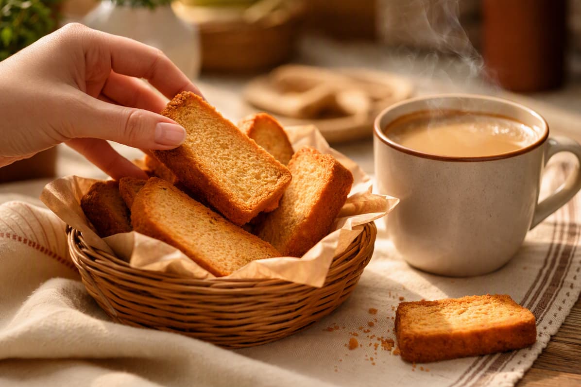 Morning chai served with crisp rusks