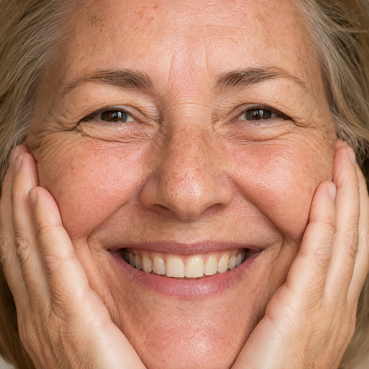 Close-up of smoother, firmer skin after 4 weeks