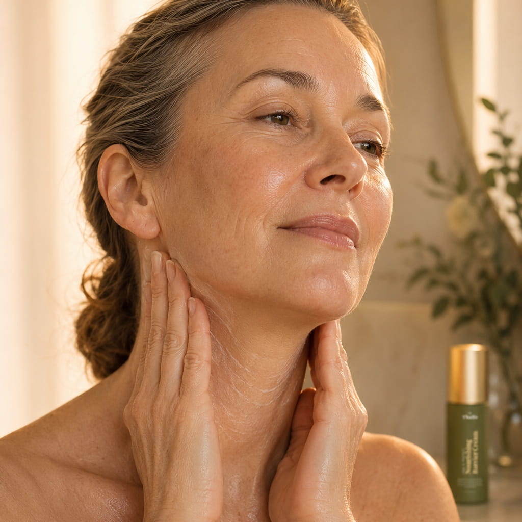 Applying moisturizer